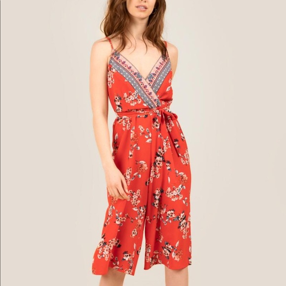 NWT Red-Floral Romper - Picture 1 of 8